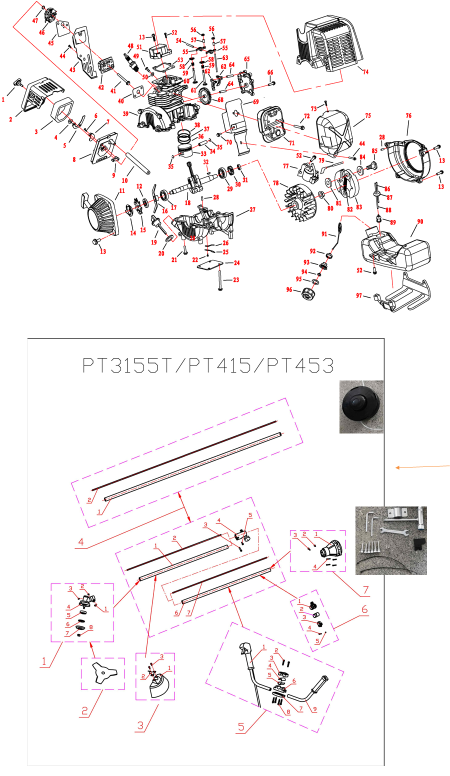 Запчасти, схема и деталировка Patriot PТ 415 T (250106242) EAN8-20129705 2020